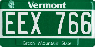 VT license plate EEX766