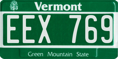 VT license plate EEX769