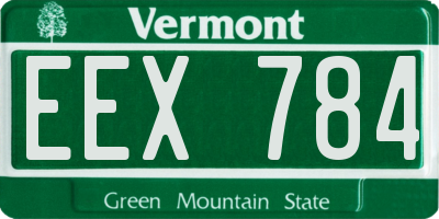 VT license plate EEX784