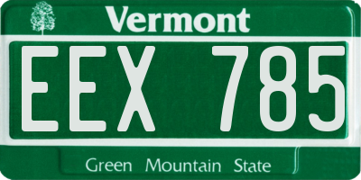VT license plate EEX785
