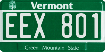 VT license plate EEX801