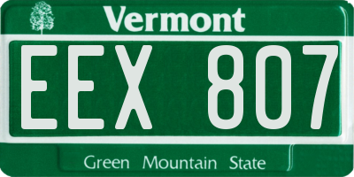 VT license plate EEX807