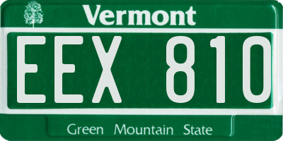 VT license plate EEX810