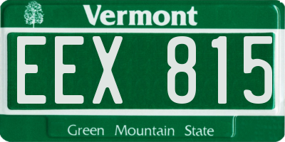 VT license plate EEX815