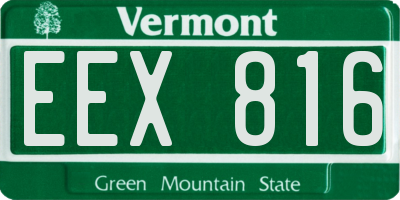 VT license plate EEX816