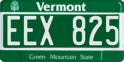 VT license plate EEX825