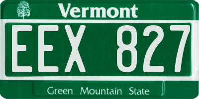 VT license plate EEX827