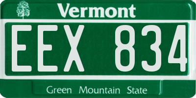 VT license plate EEX834