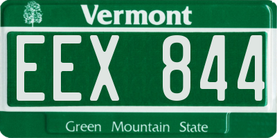VT license plate EEX844