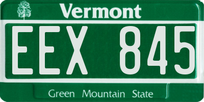 VT license plate EEX845