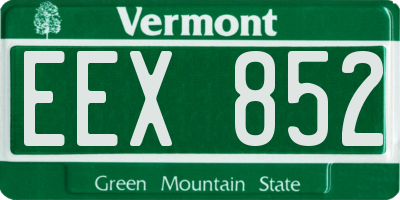 VT license plate EEX852