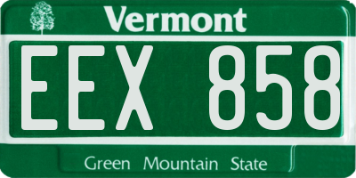 VT license plate EEX858
