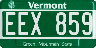 VT license plate EEX859
