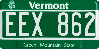 VT license plate EEX862