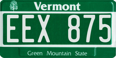 VT license plate EEX875
