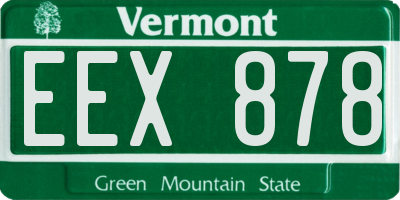VT license plate EEX878