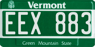 VT license plate EEX883