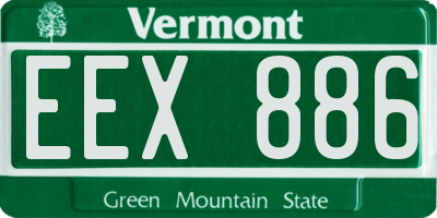 VT license plate EEX886