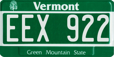 VT license plate EEX922