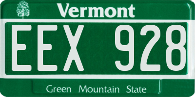 VT license plate EEX928