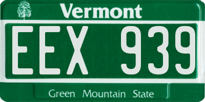 VT license plate EEX939