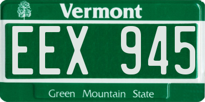 VT license plate EEX945