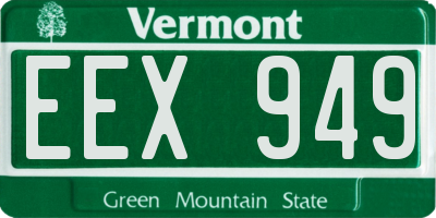 VT license plate EEX949