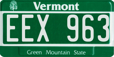 VT license plate EEX963