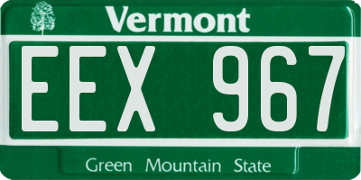 VT license plate EEX967