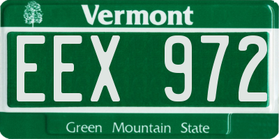 VT license plate EEX972