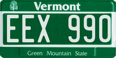 VT license plate EEX990