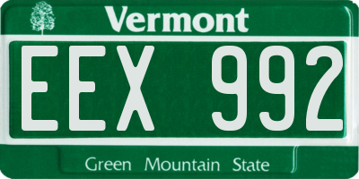 VT license plate EEX992