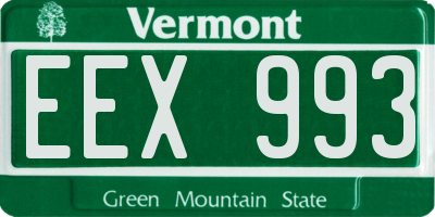 VT license plate EEX993