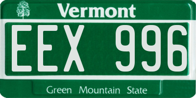VT license plate EEX996