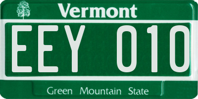 VT license plate EEY010