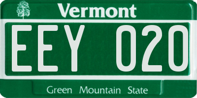VT license plate EEY020