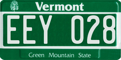 VT license plate EEY028