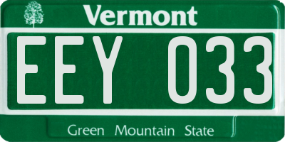 VT license plate EEY033