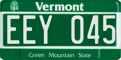 VT license plate EEY045