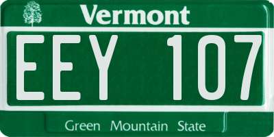 VT license plate EEY107
