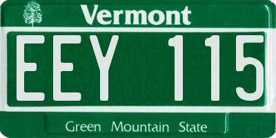 VT license plate EEY115