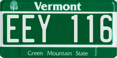 VT license plate EEY116
