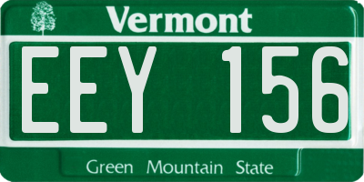 VT license plate EEY156