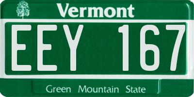 VT license plate EEY167