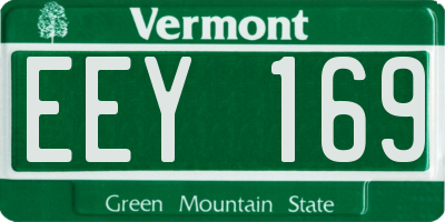 VT license plate EEY169
