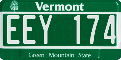 VT license plate EEY174