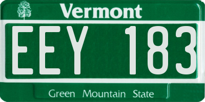 VT license plate EEY183