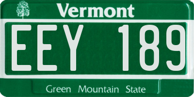 VT license plate EEY189
