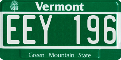 VT license plate EEY196