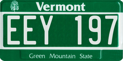 VT license plate EEY197